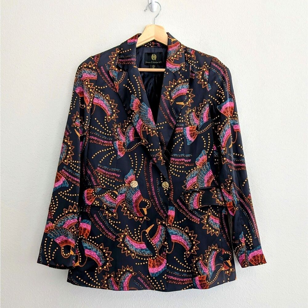 House of Harlow 1960 Toucan Blazer Small NWT Double Breasted Multicolor Jacket